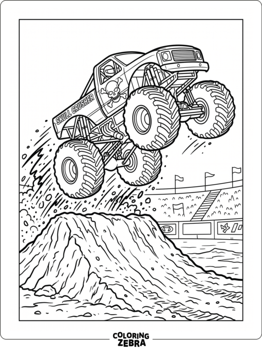 Freestyle Monster Truck Over Ramp