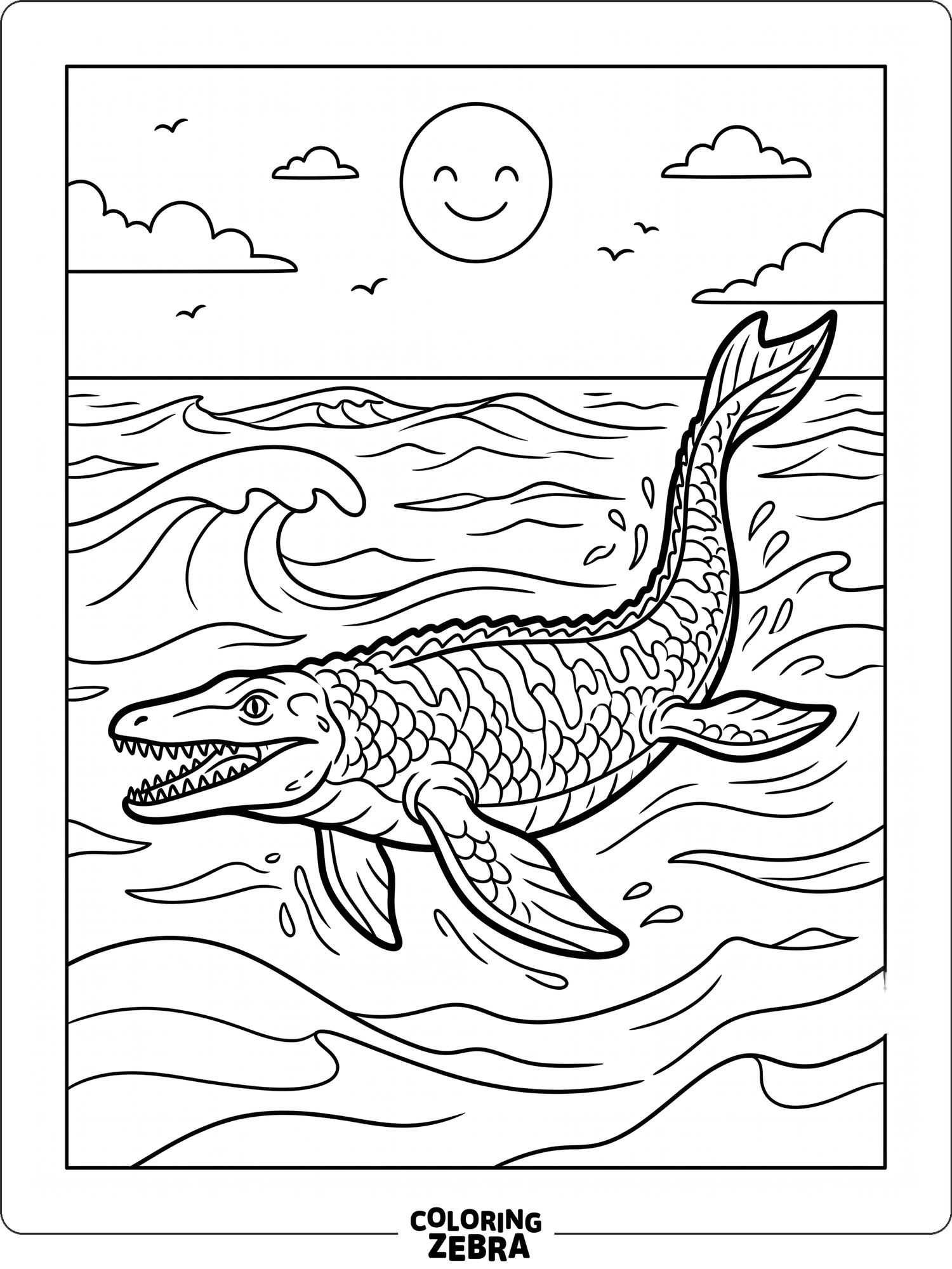 Easy Mosasaurus 40 Free Mosasaurus Coloring Pages - Easy Printable PDFs