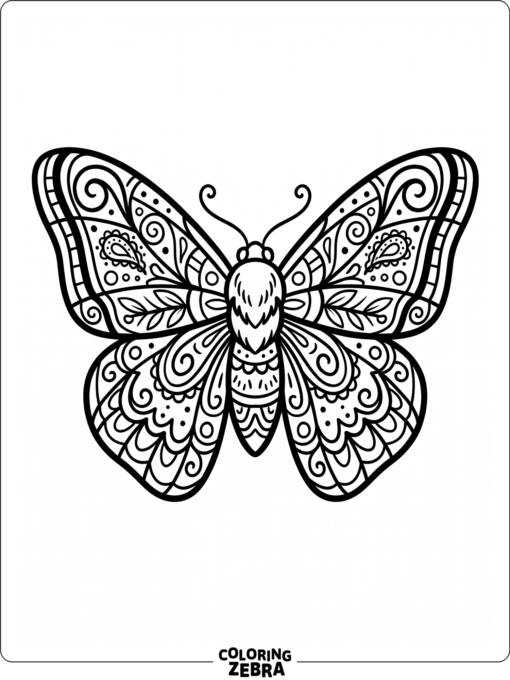 A moth tattoo style design with bold ornamental wings