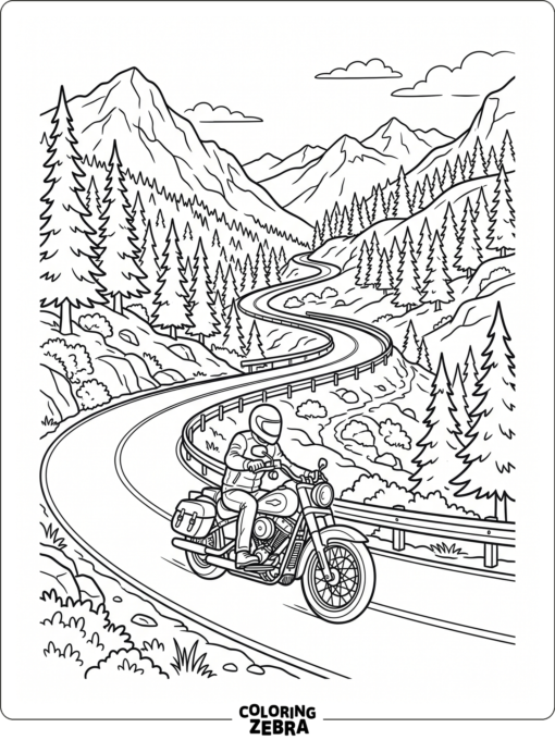 A motorcycle on a winding mountain road
