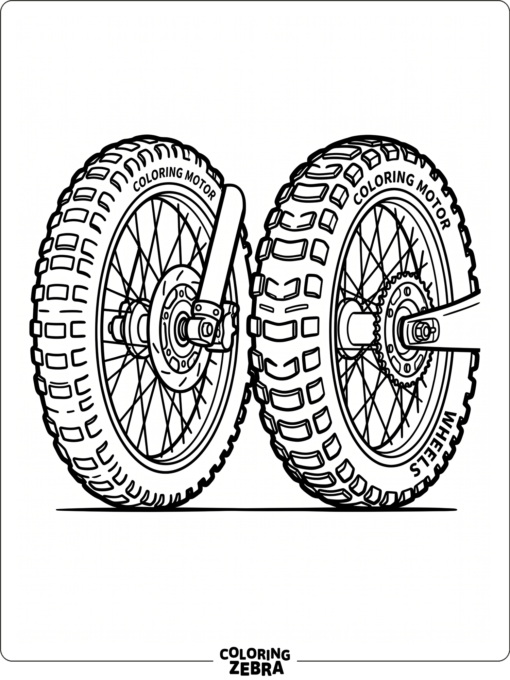 Motorcycle wheels with bold spokes and wide tires