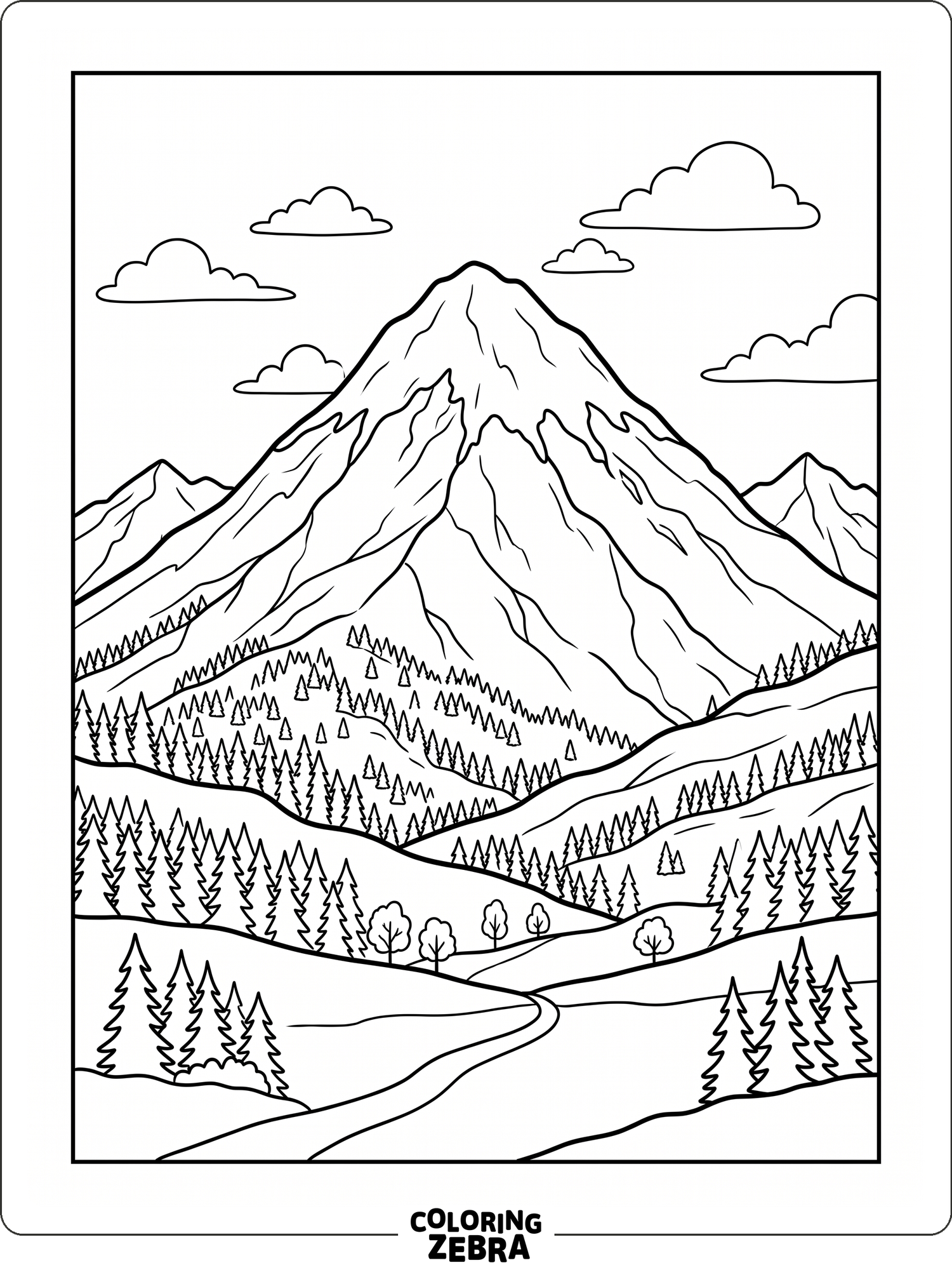 Coluring In Rainer's 51 Free Mountain Coloring Pages - Printable PDF Sheets