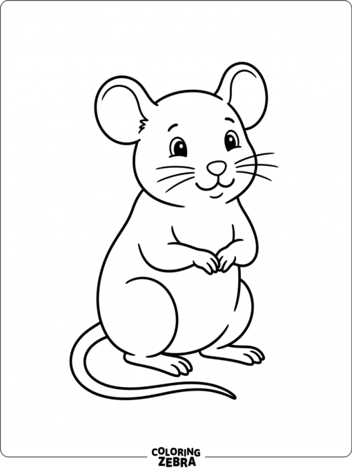 A mouse sitting upright with paws in front