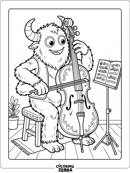 A Bowgart playing a cello-like instrument