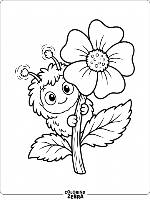 A Furcorn peeking from behind a flower