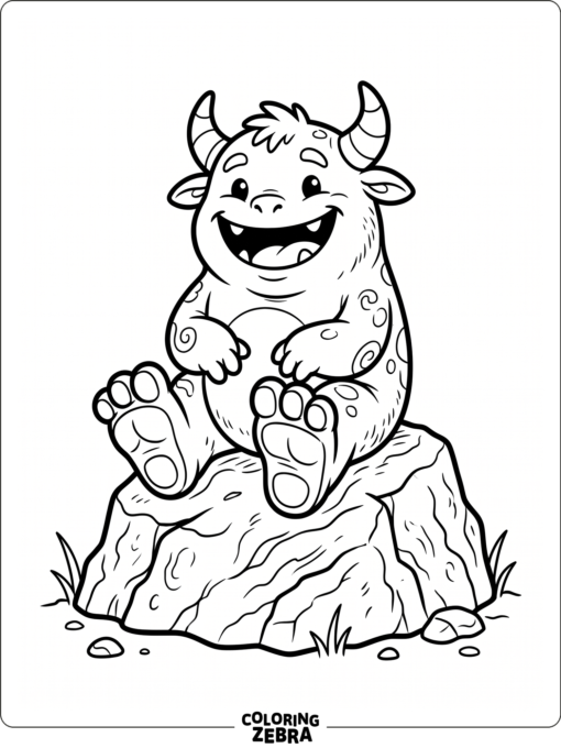 A Noggin sitting on a rock with chunky feet