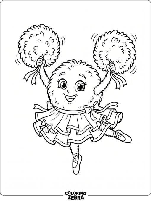 A Pom Pom dancing with fluffy pom poms