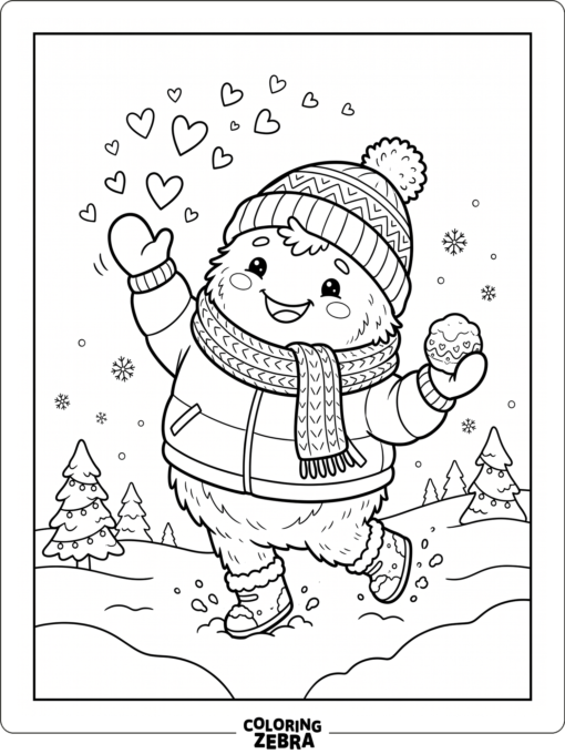 A Schmoochle with hearts and a playful pose
