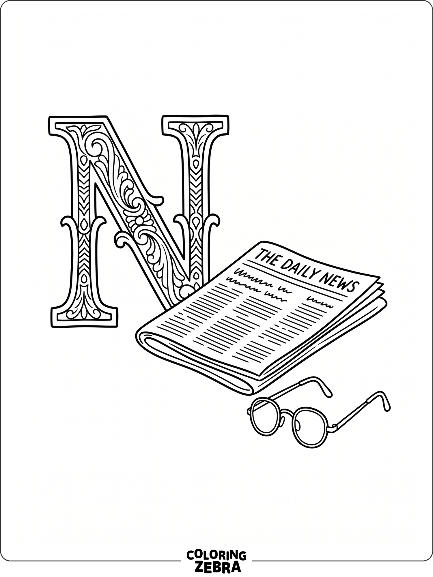 38 Free Letter N Coloring Pages - Printable PDF Sheets