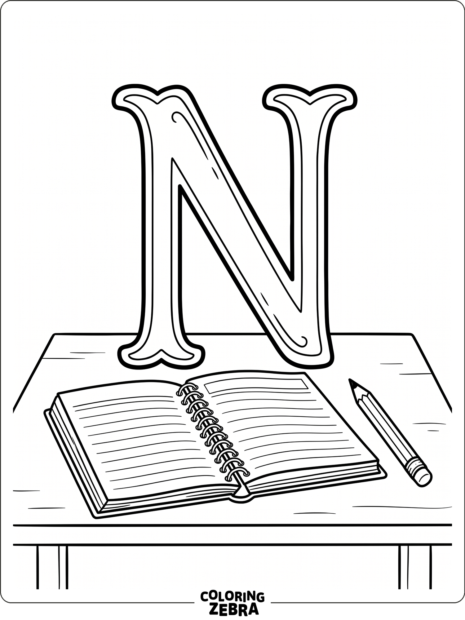 38 Free Letter N Coloring Pages - Printable PDF Sheets