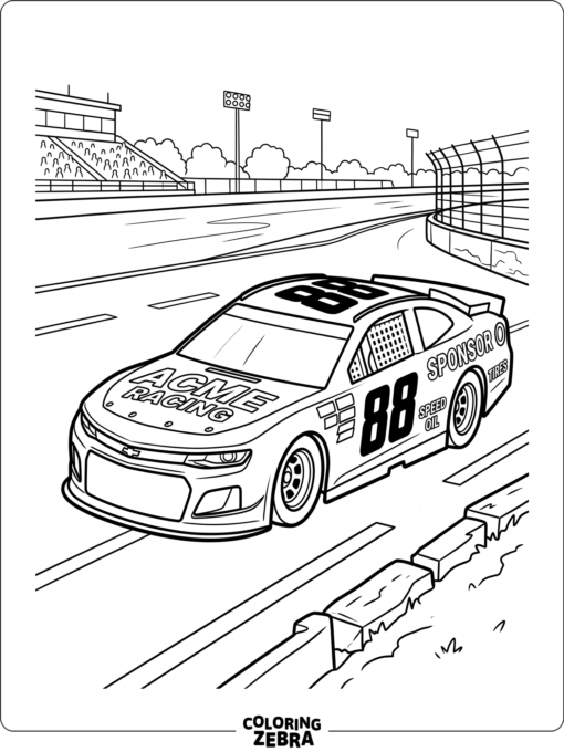 A Cup Series stock car with a bold number