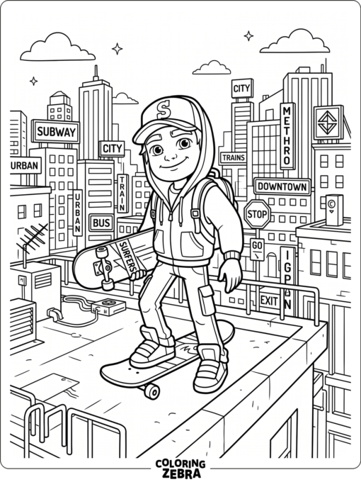 New Subway Surfers scene with Jake on a rooftop