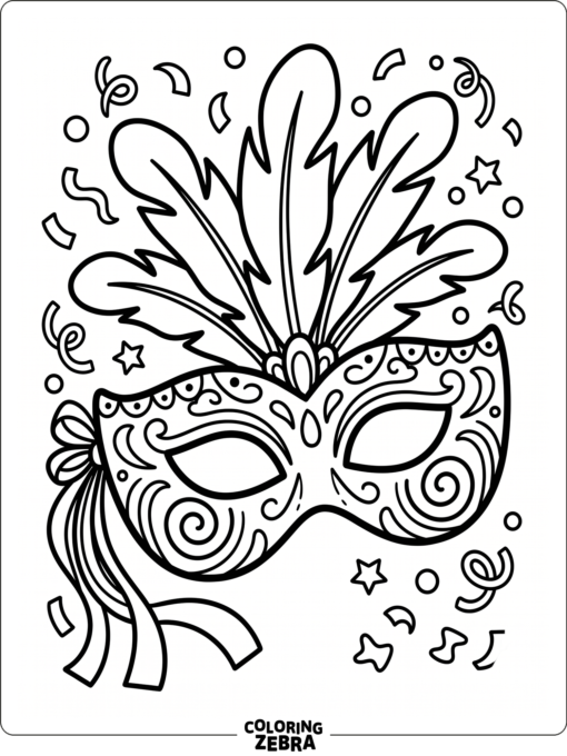 A decorative masquerade mask with feathers