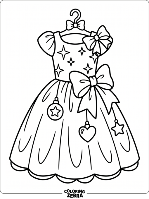 An elegant party dress with bows and sparkles
