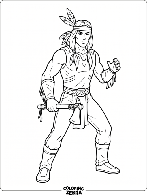 Nightwolf holding a tomahawk in warrior gear