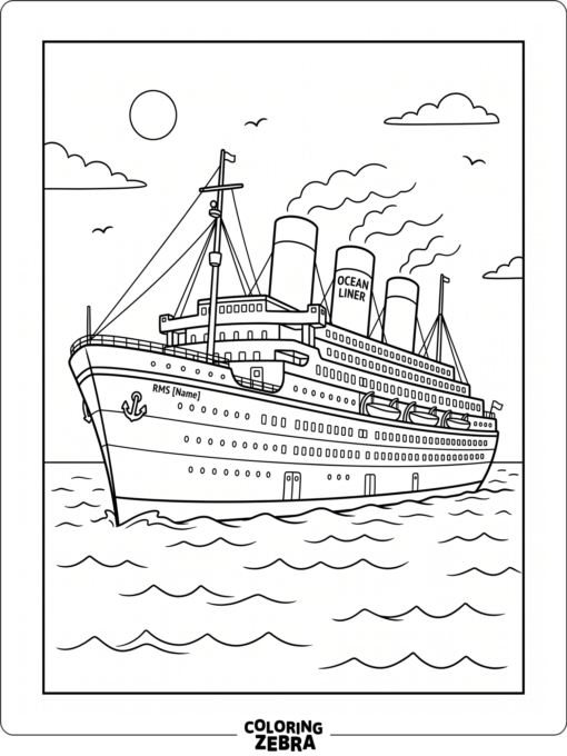 A classic ocean liner with many windows