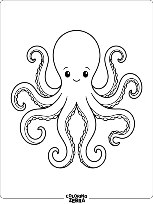 A clean octopus outline with open tentacles