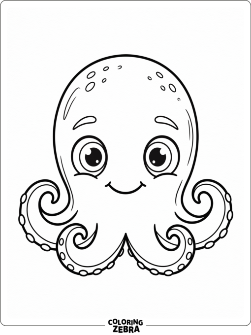 A close-up octopus head with large eyes