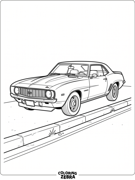 An old Camaro with round headlights