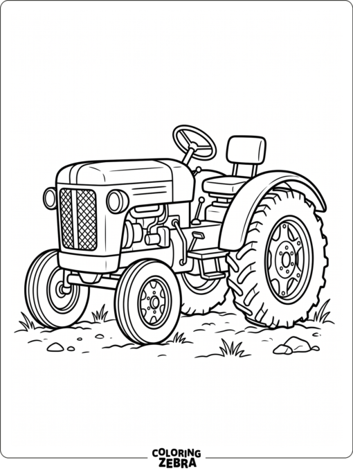 An old green tractor with round fenders