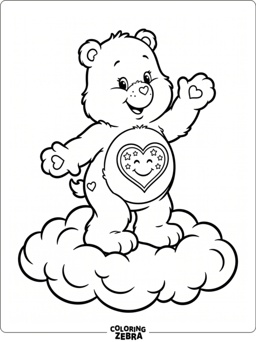 A classic bear with a tummy symbol