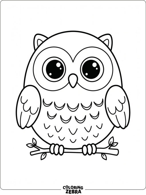 A round plush owl with big eyes and small feet