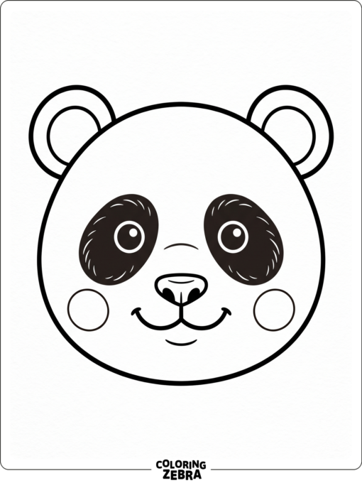 A close-up panda face with round ears