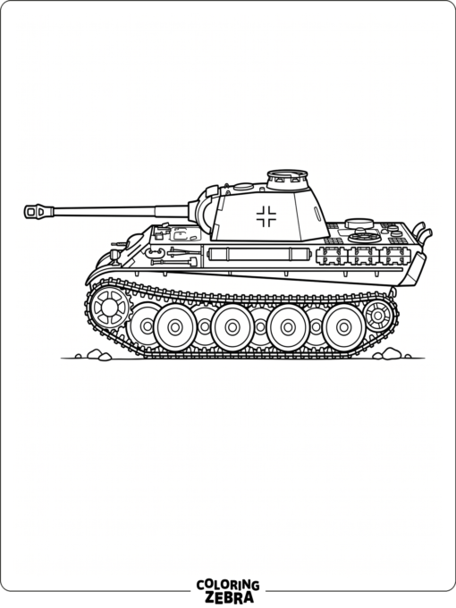 A Panther tank with sloped armor