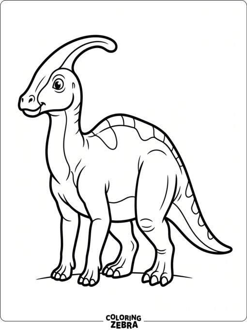 A simple parasaurolophus standing alone