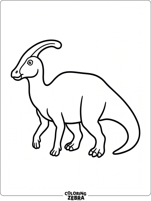 A clean parasaurolophus outline with no background