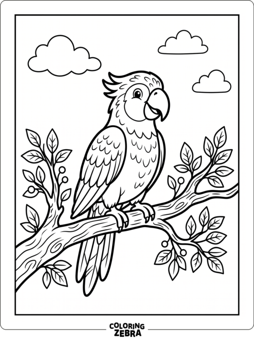 A friendly parrot sitting on a branch