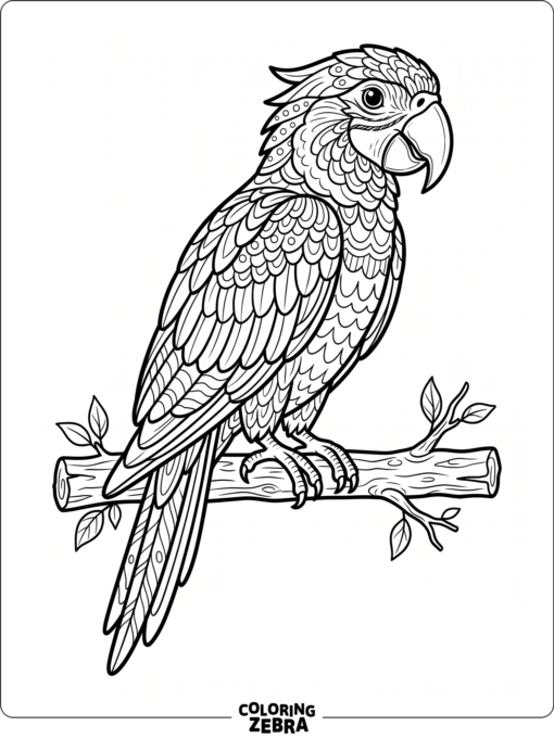 A colored parrot sitting on a branch