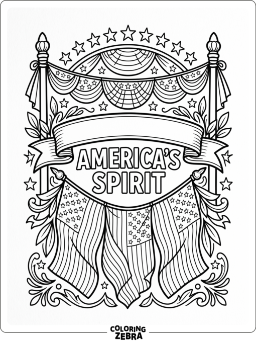 Patriotic banner with stars and bunting