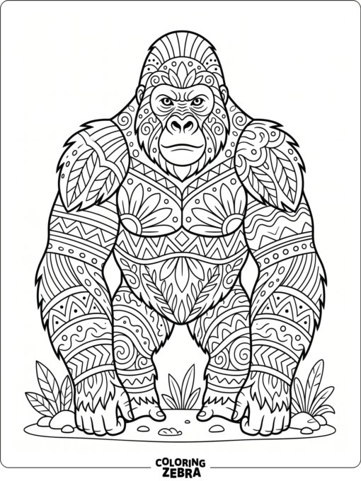 A gorilla with repeating patterns in its fur