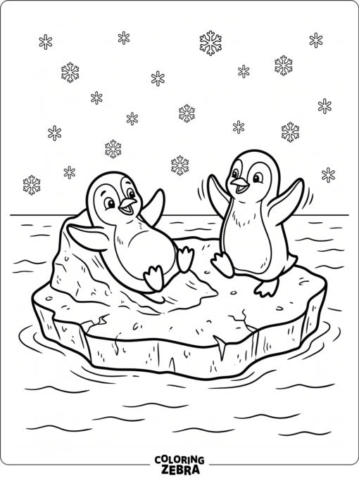 Two penguins standing on an ice floe