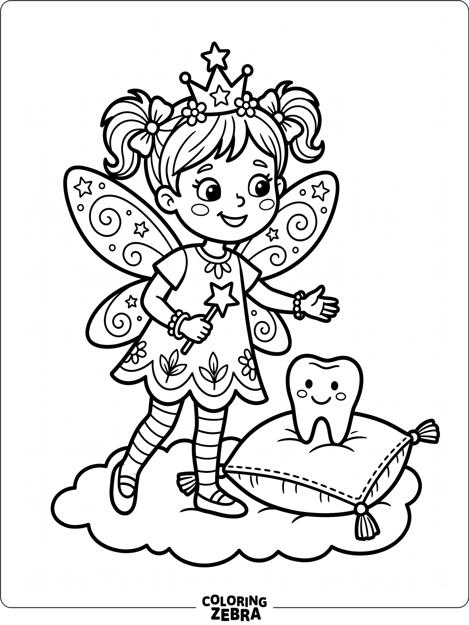 35 Free Tooth Fairy Coloring Pages - Printable PDF Sheets