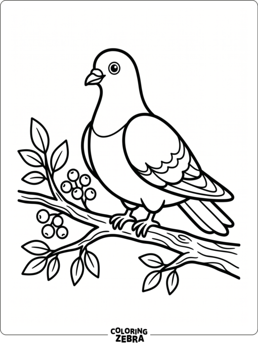 A pigeon sitting on a branch