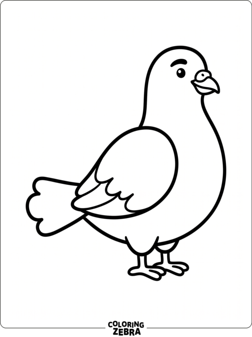 A simple pigeon outline with a rounded body