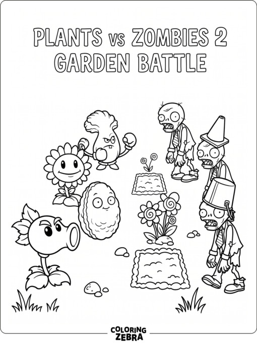Plants vs Zombies 2 heroes line up in a garden battle