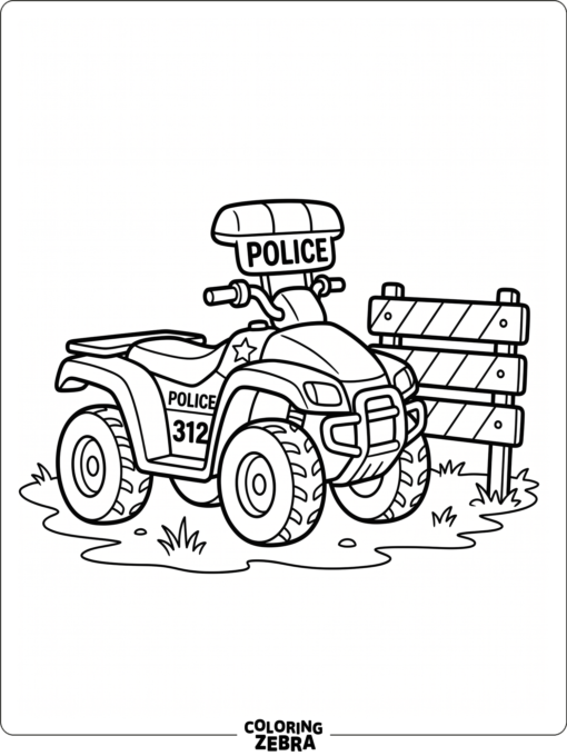Police ATV with flashing lights