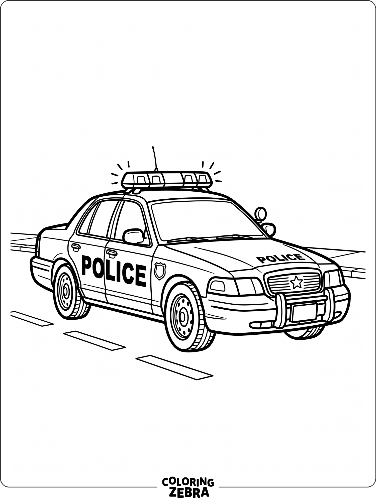 Simple police car with rooftop lights