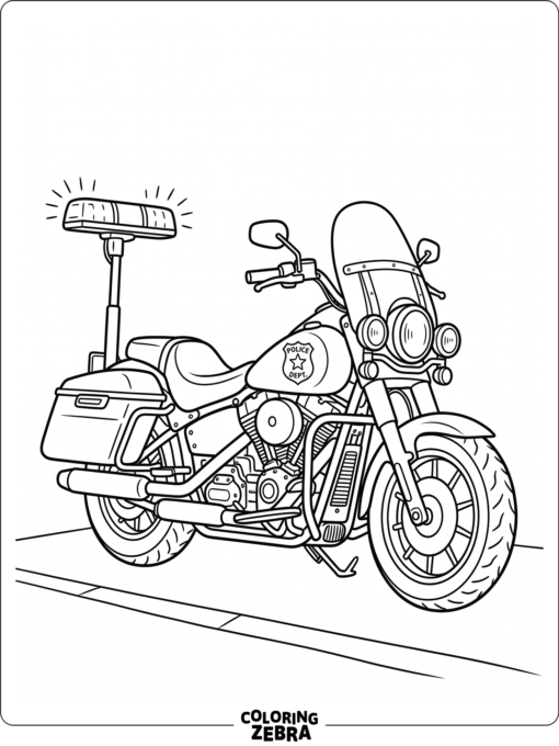 A police motorcycle with a light bar