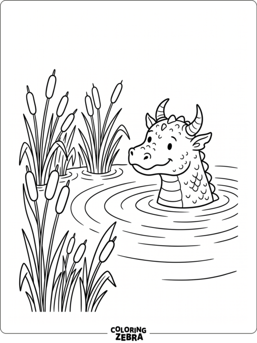 A pond monster peeking out of the water
