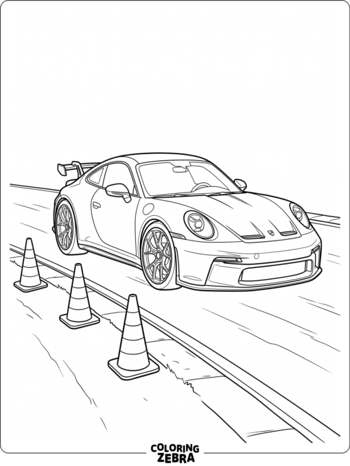 911 GT3 Coloring Page