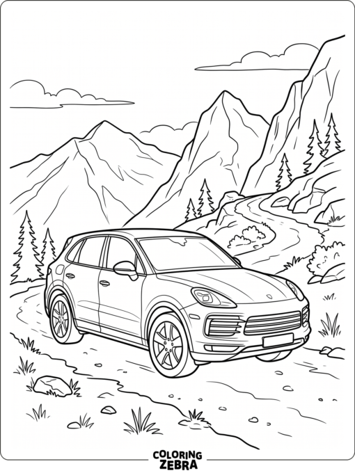 Cayenne SUV Coloring Page