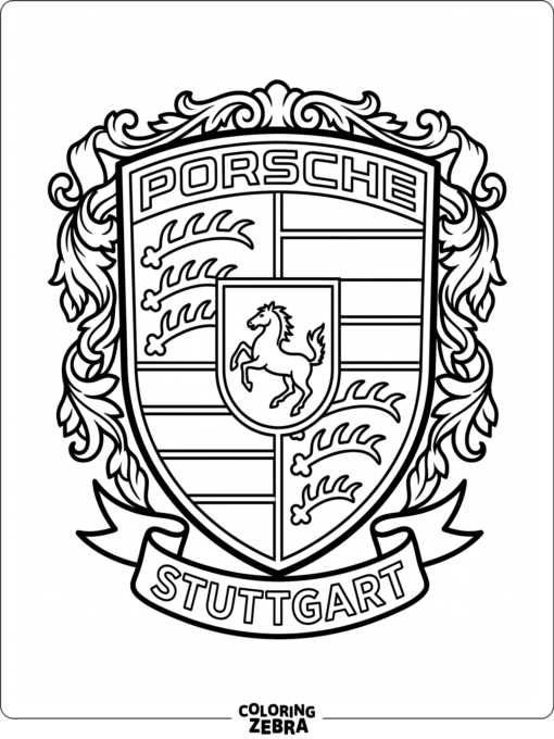 Porsche Logo Coloring Page