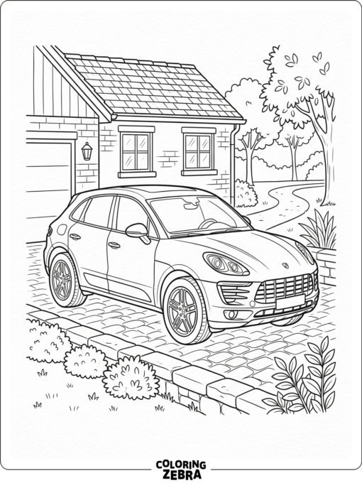 Macan SUV Coloring Sheet