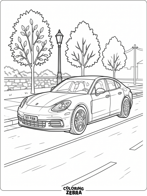 Panamera Sedan Coloring Page