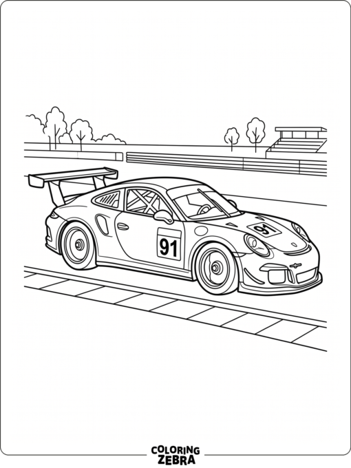 Porsche Race Car Coloring Page