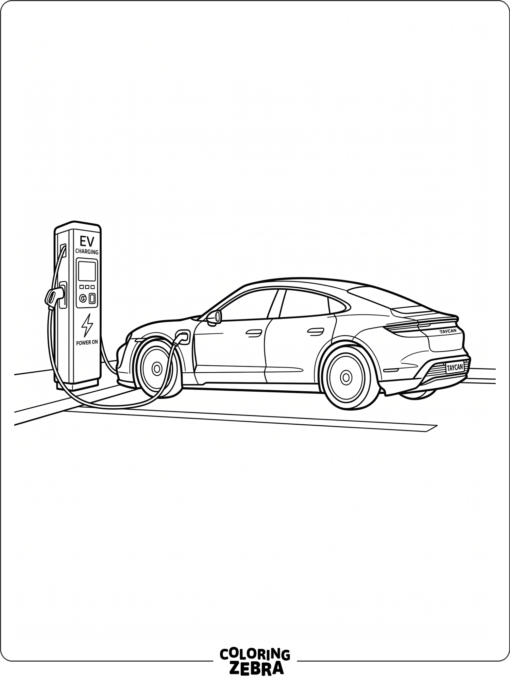 Taycan Coloring Page